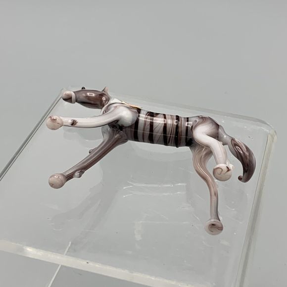 Vtg Red Wall Glass Animal Japan Horse Figurine Multicolor Handblown Glass Zebra - Picture 11 of 13